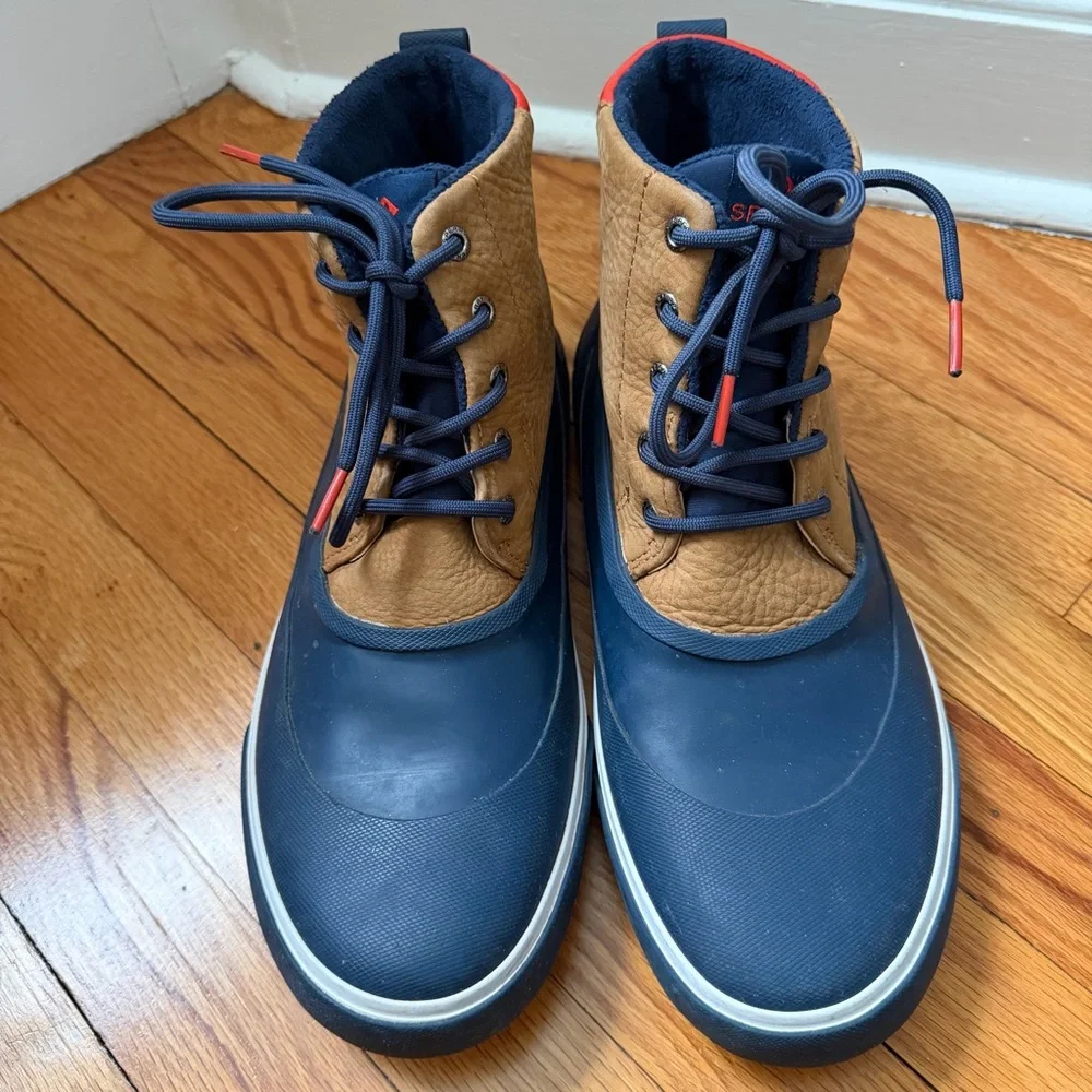 Sperry Cutwater Deck Tan/Navy Rain Mud Men’s Outdoor Boots Size 12